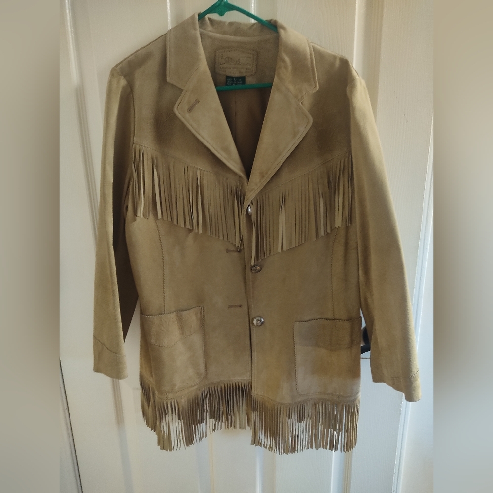 Vintage Ralph Lauren Tan Leather Fringe Jacket